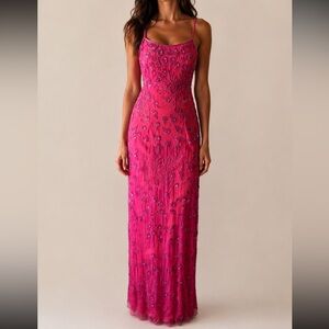 Vintage Y2K 100% Silk Beaded Dress Floral Dress Prom Fairy Vintage Beaded Dress